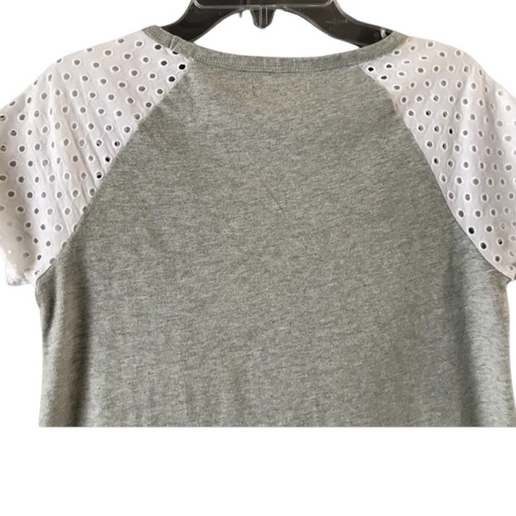 Gap Kids Girls Gray Sporty Dress White Eyelet Short Sleeves Stretch XL Cotton - Picture 7 of 7